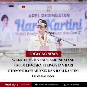 Wakil Bupati Vanda Sarundajang Pimpin Upacara Peringatan Hari Otonomi Daerah XXIX dan Hari Kartini di Minahasa