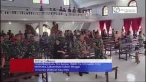 Satgas TMMD Ke-121 Kodim 1302 Minahasa, Laksanakan Ibadah Minggu Bersama