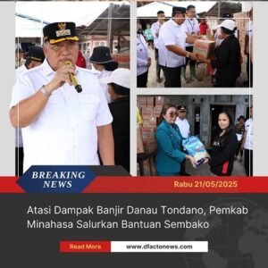 Atasi Dampak Banjir Danau Tondano, Pemkab Salurkan Bantuan Sembako