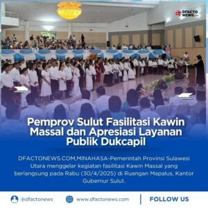 Pemprov Sulut Fasilitasi Kawin Massal dan Apresiasi Layanan Publik Dukcapil