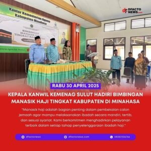 Kepala Kanwil Kemenag Sulut Hadiri Bimbingan Manasik Haji Tingkat Kabupaten di Minahasa