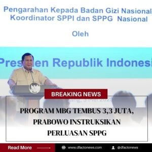 Program MBG Tembus 3,3 Juta, Presiden Prabowo Instruksikan Perluasan SPPG