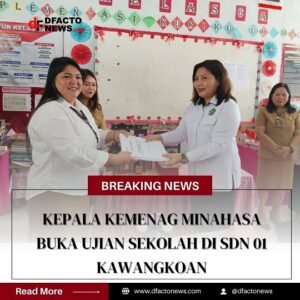 Kepala Kemenag Minahasa Buka Ujian Sekolah di SDN 01 Kawangkoan
