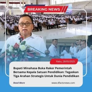 Bupati Minahasa Buka Raker Pemerintah Bersama Kepala Satuan Pendidikan: Tegaskan Tiga Arahan Strategis Untuk Dunia Pendidikan
