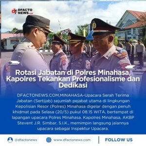 Rotasi Jabatan di Polres Minahasa, Kapolres Tekankan Profesionalisme dan Dedikasi