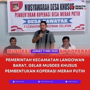 Pemerintah Kecamatan Langowan Barat, Gelar Musdes Khusus Pembentukan Koperasi Merah Putih