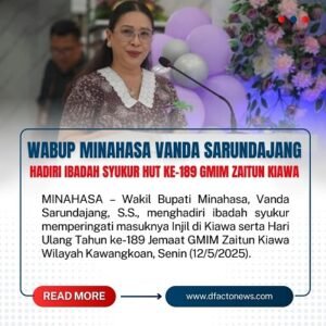 Wabup Minahasa Vanda Sarundajang Hadiri Ibadah Syukur HUT ke-189 GMIM Zaitun Kiawa