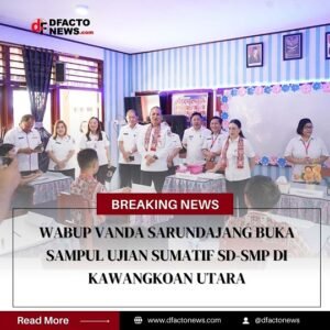 Wabup Vanda Sarundajang Buka Sampul Ujian Sumatif SD-SMP di Kawangkoan Utara