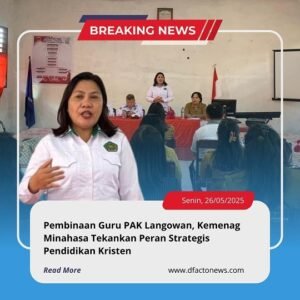 Pembinaan Guru PAK Langowan, Kemenag Minahasa Tekankan Peran Strategis Pendidikan Kristen