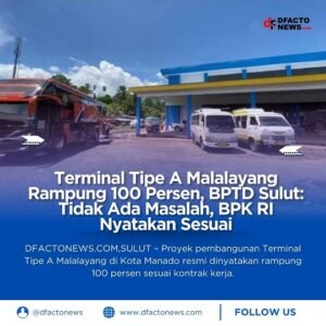Terminal Tipe A Malalayang Rampung 100 Persen, BPTD Sulut: Tidak Ada Masalah, BPK RI Nyatakan Sesuai