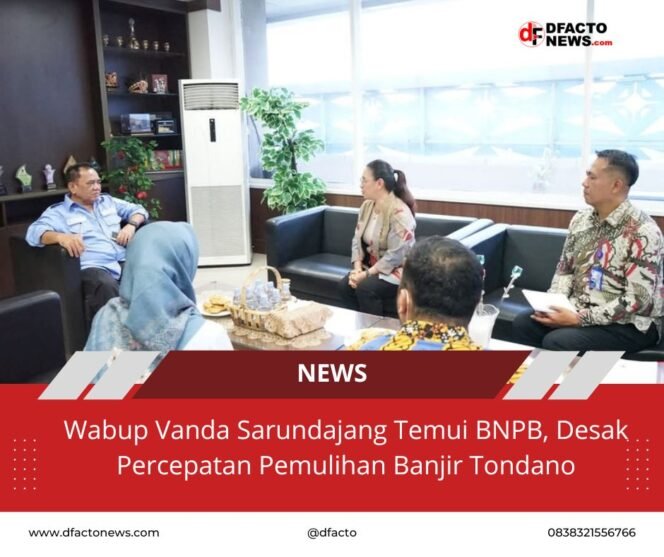 
					Wabup Vanda Sarundajang Temui BNPB, Desak Percepatan Pemulihan Banjir Tondano