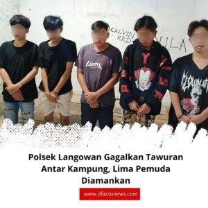Polsek Langowan Gagalkan Tawuran Antar Kampung, Lima Pemuda Diamankan