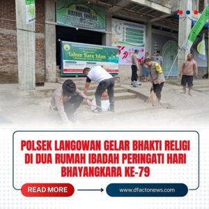 POLSEK LANGOWAN GELAR BHAKTI RELIGI DI DUA RUMAH IBADAH PERINGATI HARI BHAYANGKARA KE-79