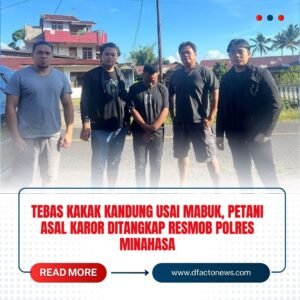 Tebas Kakak Kandung Usai Mabuk, Petani Asal Karor Ditangkap Resmob Polres Minahasa