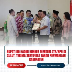 Bupati RD Hadiri Kunker Menteri ATR/BPN di Sulut, Terima Sertifikat Tanah Perwakilan Kabupaten