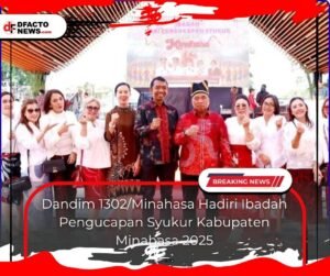 Dandim 1302/Minahasa Hadiri Ibadah Pengucapan Syukur Kabupaten Minahasa 2025