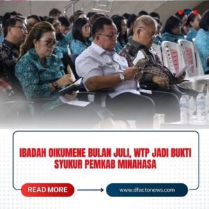 Ibadah Oikumene Bulan Juli, WTP Jadi Bukti Syukur Pemkab Minahasa