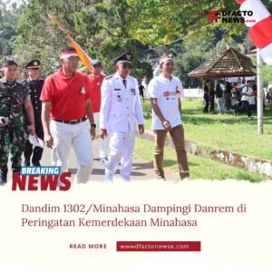 Dandim 1302/Minahasa Dampingi Danrem di Peringatan Kemerdekaan Minahasa