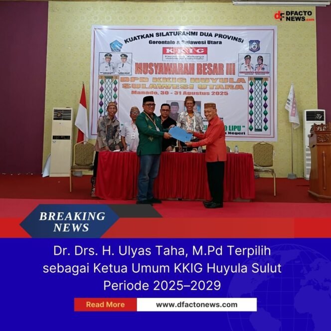 
					Dr. Drs. H. Ulyas Taha, M.Pd Terpilih sebagai Ketua Umum KKIG Huyula Sulut Periode 2025–2029