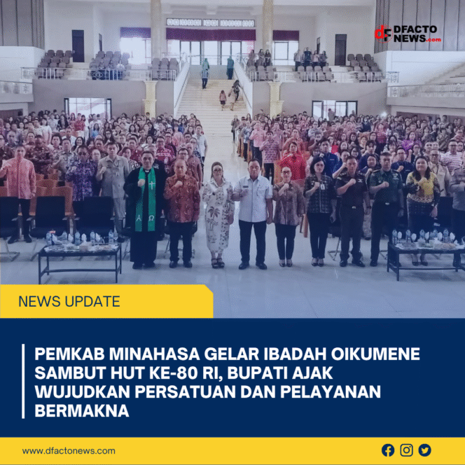 
					Pemkab Minahasa Gelar Ibadah Oikumene Sambut HUT ke-80 RI, Bupati Ajak Wujudkan Persatuan dan Pelayanan Bermakna