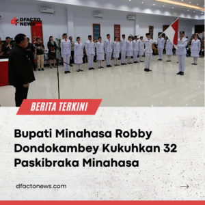 Bupati Minahasa Robby Dondokambey Kukuhkan 32 Paskibraka Minahasa