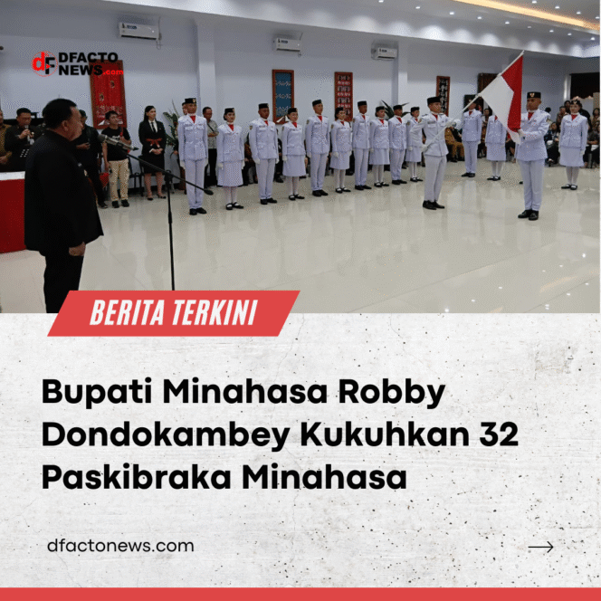 
					Bupati Minahasa Robby Dondokambey Kukuhkan 32 Paskibraka Minahasa