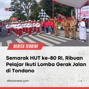 Semarak HUT ke-80 RI, Ribuan Pelajar Ikuti Lomba Gerak Jalan di Tondano