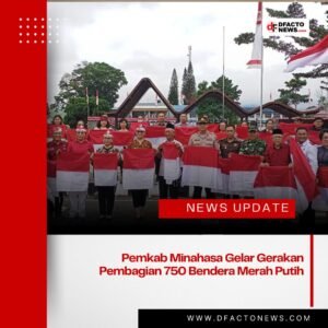 Pemkab Minahasa Gelar Gerakan Pembagian 750 Bendera Merah Putih