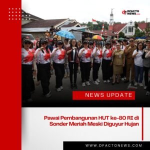 Pawai Pembangunan HUT ke-80 RI di Sonder Meriah Meski Diguyur Hujan
