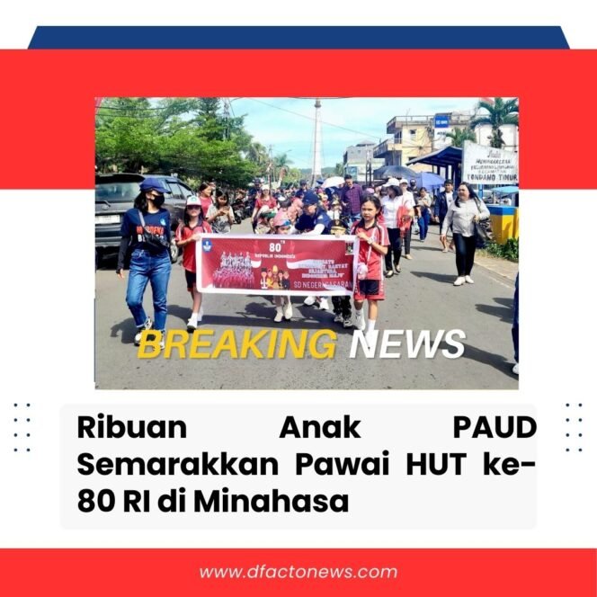 
					Ribuan Anak PAUD Semarakkan Pawai HUT ke-80 RI di Minahasa