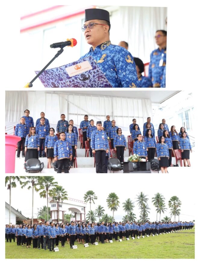 
					Sekretaris Daerah Minahasa Tenggara David Lalandos Jadi Pembina Apel Korpri