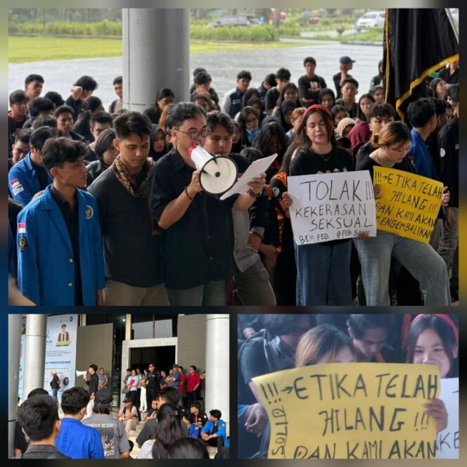 
					Rektorat Unima Dikepung Mahasiswa, Desak Tindak Tegas Dosen Pelaku Kekerasan Seksual