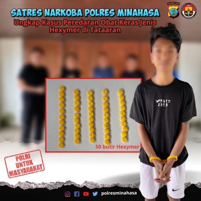 
					Hexymer Siap Edar Digagalkan, Satres Narkoba Minahasa Tangkap Remaja 19 Tahun
