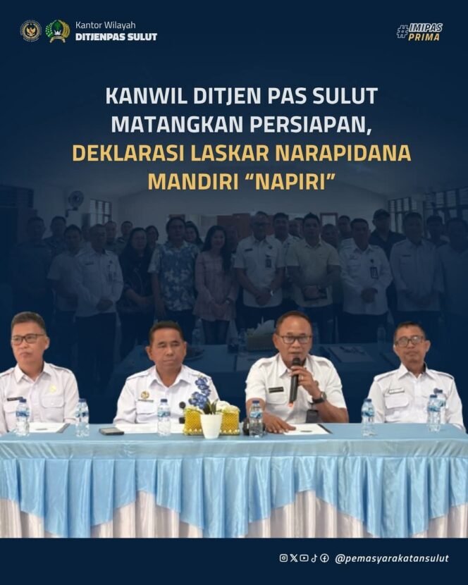
					Kanwil Ditjen PAS Sulut Matangkan Persiapan Deklarasi Laskar NAPIRI