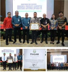 Terbaik Se-Sulut! Minahasa Tenggara Raih Penghargaan Tertinggi Universal Coverage Jamsostek 2025