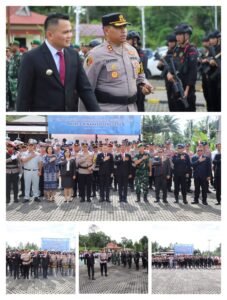Bupati Ronald Kandoli Pimpin Apel Gelar Pasukan Operasi Lilin 2025 di Polres Mitra