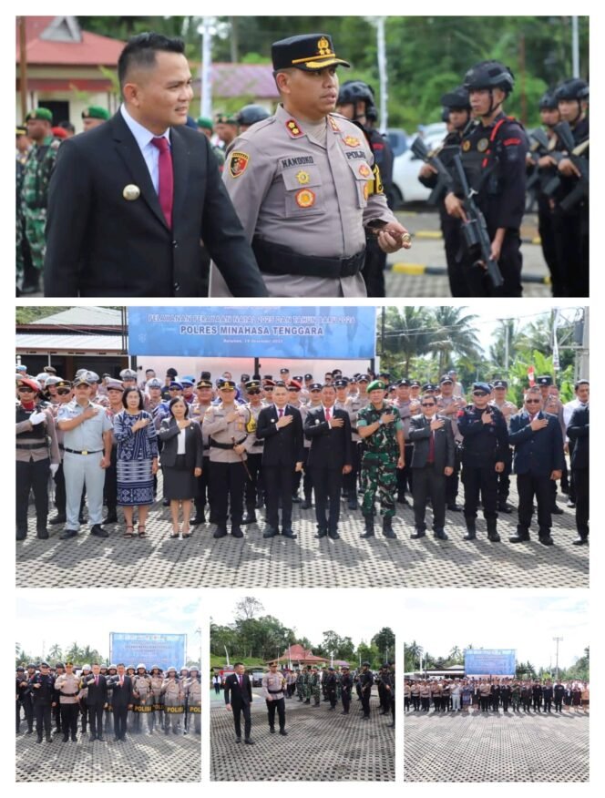 
					Bupati Ronald Kandoli Pimpin Apel Gelar Pasukan Operasi Lilin 2025 di Polres Mitra