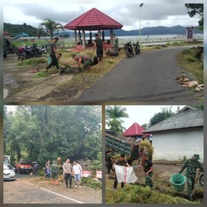 Kodim 1302/Minahasa Gelar Kerja Bakti Bersama di Leleko Remboken