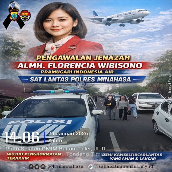 
					Sat Lantas Polres Minahasa Kawal Pengantaran Jenazah Pramugari Indonesia Air