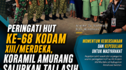 Peringati HUT ke-68 Kodam XIII/Merdeka, Koramil Amurang Salurkan Tali Asih