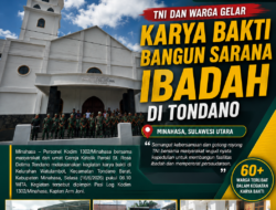 Karya Bakti di Watulambot Jadi Bukti Nyata Sinergi Kodim 1302/Minahasa, Yonif TP 916/Bara Sakti dan Masyarakat dalam Membangun Daerah