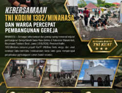 Kebersamaan TNI Kodim 1302 Minahasa dan Warga Percepat Pembangunan Gereja