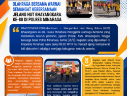 Olahraga Bersama Warnai Semangat Kebersamaan Jelang HUT Bhayangkara ke-80 di Polres Minahasa