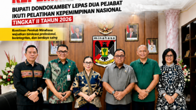 Bupati Dondokambey Lepas Dua Pejabat Minahasa Ikuti PKN II 2026
