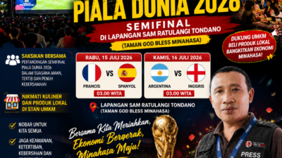 Pemkab Minahasa Ajak Masyarakat Ramaikan Nobar Semifinal Piala Dunia 2026, Dorong Ekonomi Lokal Melalui UMKM