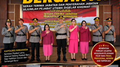 Waka Polres Minahasa Berganti, Kapolres Tekankan Profesionalisme Personel