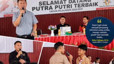 Tanamkan Literasi Sejak Dini, SMPN 1 Tondano Hadirkan Ketua PWI Minahasa di MPLS