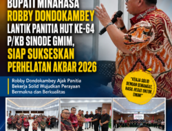 Bupati Minahasa Robby Dondokambey Lantik Panitia HUT ke-64 P/KB Sinode GMIM, Siap Sukseskan Perhelatan Akbar 2026