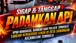 BPBD Minahasa Bersama Tim Gabungan Tangani Kebakaran Lahan di Desa Sawangan