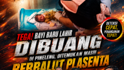 TEGA! BAYI BARU LAHIR DIBUANG DI PINELENG, DITEMUKAN MASIH BERBALUT PLASENTA